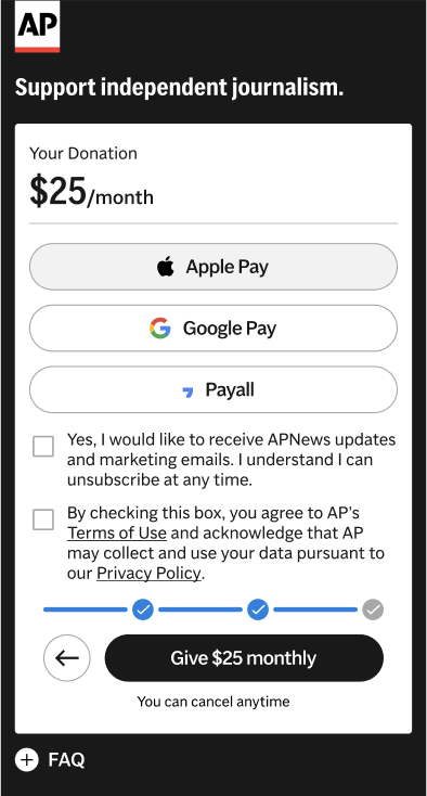 Option 2: after tapping a wallet, the consent block appears with Give inactive
