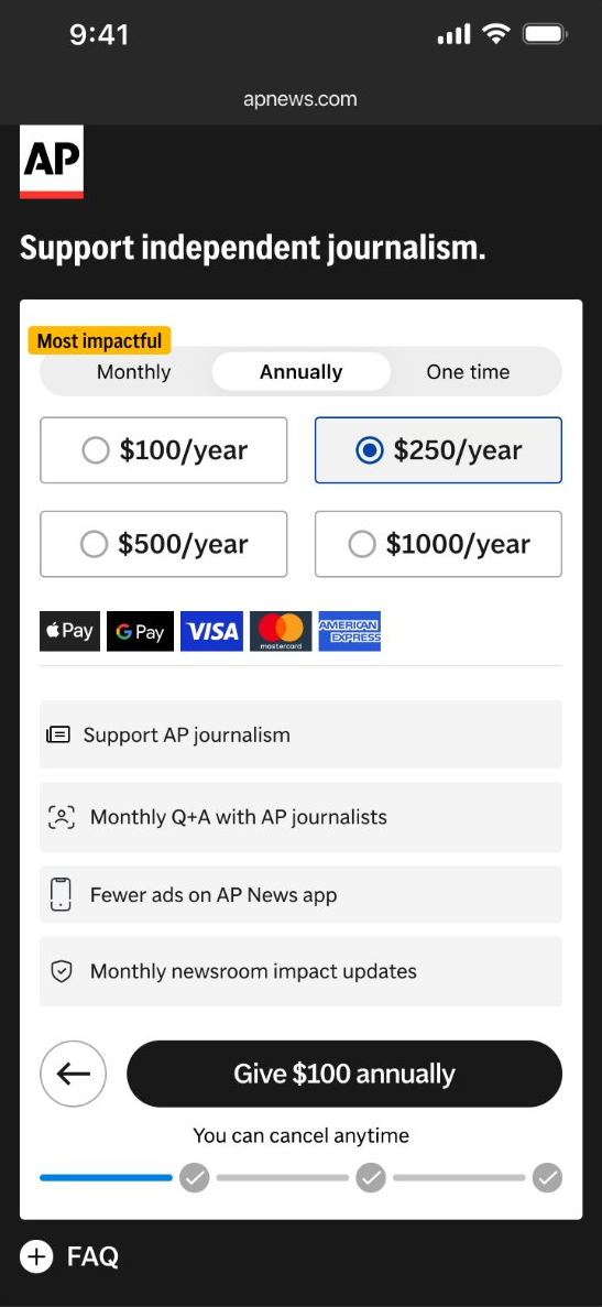 Plan selection with annual tab selected